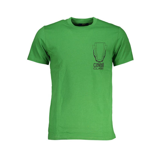 Cavalli Class Green Cotton T-Shirt