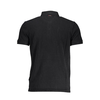 Napapijri Classic Black Embroidered Polo Shirt