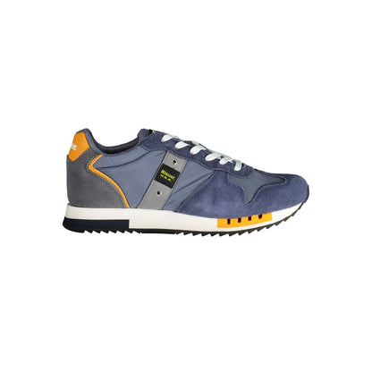 Blauer Elegant Blue Lace-up Sneakers with Contrast Details