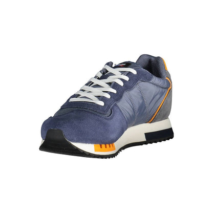 Blauer Elegant Blue Lace-up Sneakers with Contrast Details