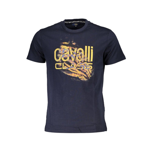 Cavalli Class Blue Cotton T-Shirt - PANTERA STORES