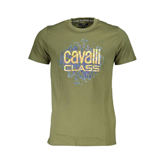 Cavalli Class Green Cotton T-Shirt - PANTERA STORES