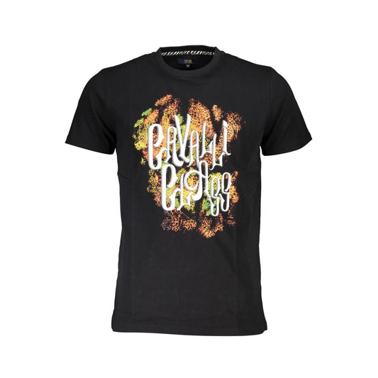 Cavalli Class Black Cotton T-Shirt - PANTERA STORES