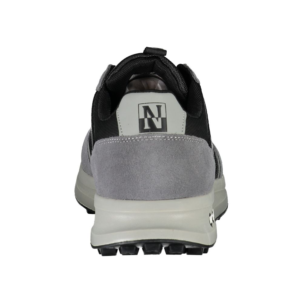 Napapijri Sleek Gray Sports Sneakers with Contrast Detailing