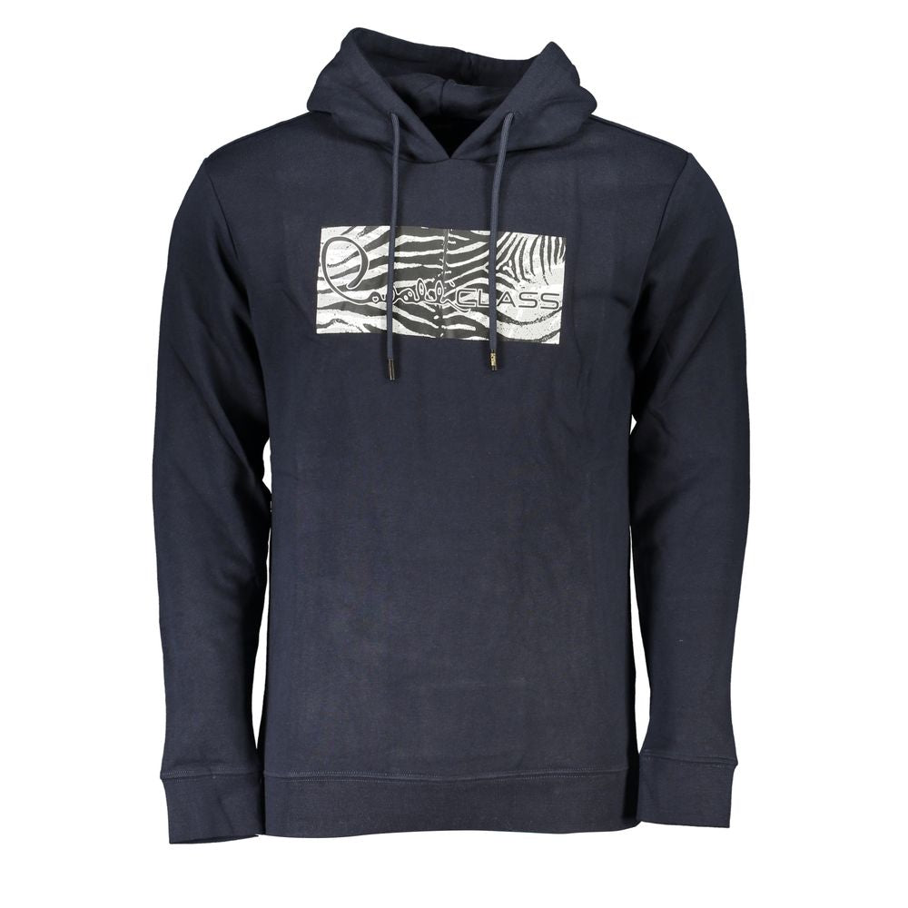 Cavalli Class Elegant Blue Hooded Sweatshirt - Cozy & Stylish