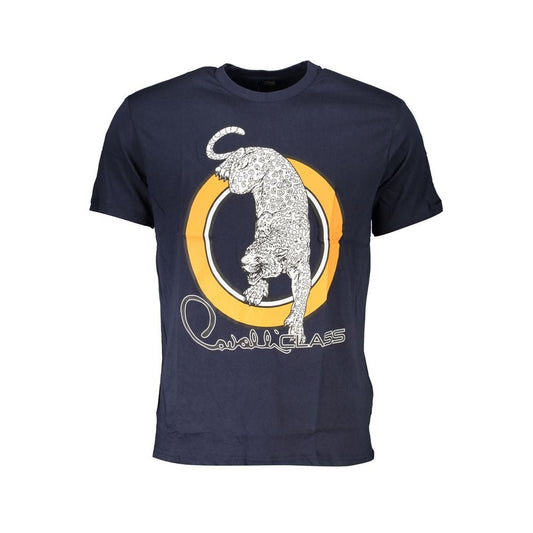 Cavalli Class Blue Cotton T-Shirt - PANTERA STORES