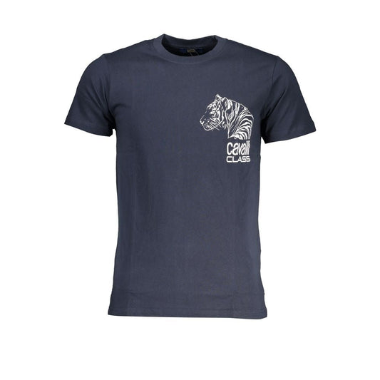 Cavalli Class Blue Cotton T-Shirt - PANTERA STORES