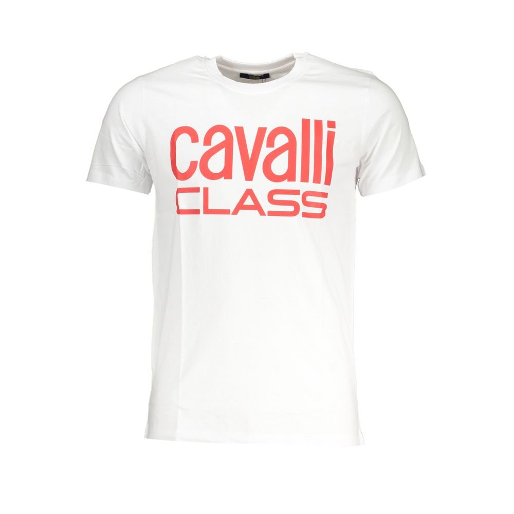 Cavalli Class White Cotton T-Shirt