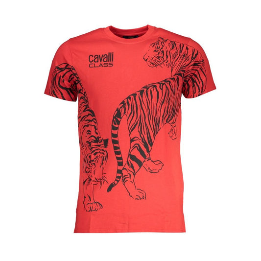 Cavalli Class Red Cotton T-Shirt - PANTERA STORES