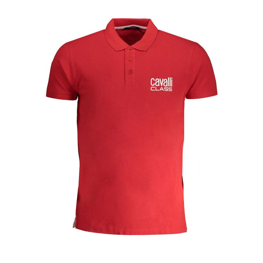 Cavalli Class Red Cotton Polo Shirt - PANTERA STORES