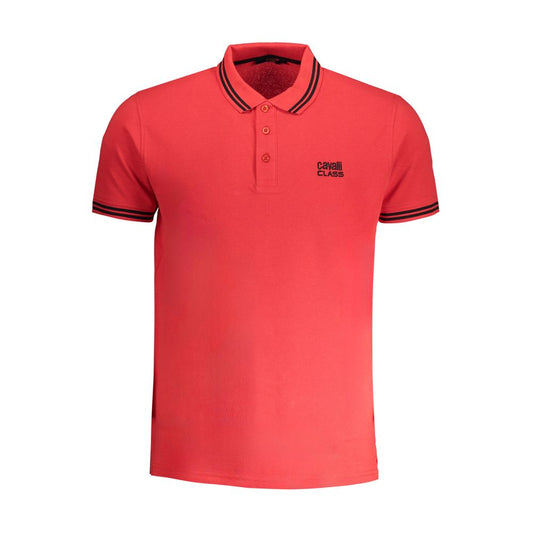 Cavalli Class Red Cotton Polo Shirt - PANTERA STORES