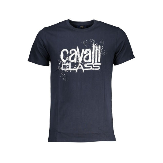 Cavalli Class Blue Cotton T-Shirt - PANTERA STORES