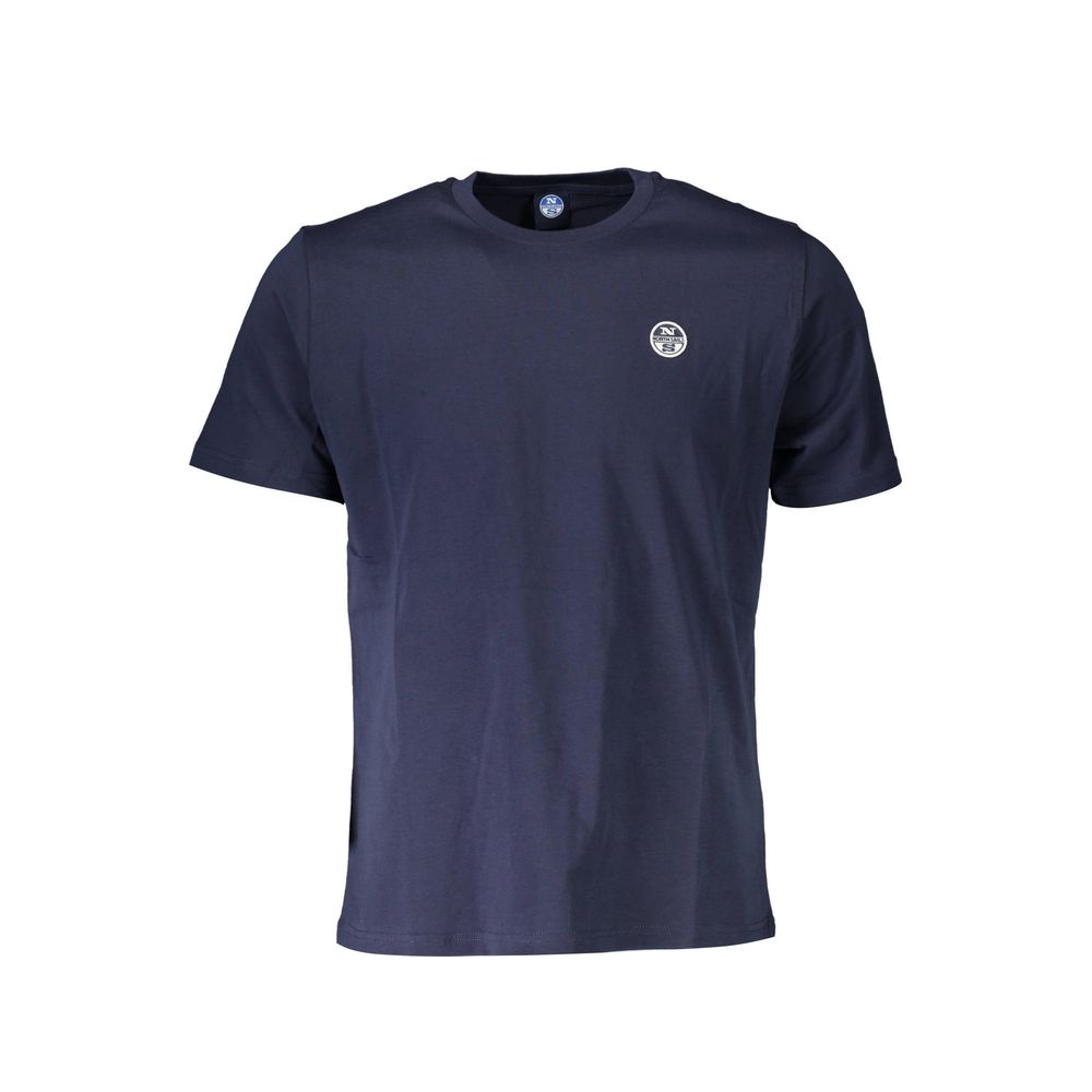 North Sails Chic Blue Cotton Tee with Sleek Logo Detail