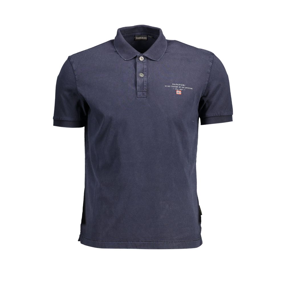 Napapijri Elegant Blue Cotton Polo with Embroidered Logo