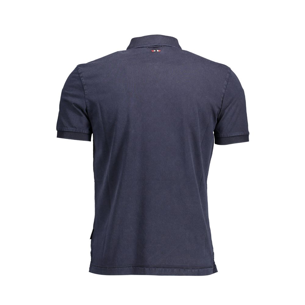 Napapijri Elegant Blue Cotton Polo with Embroidered Logo