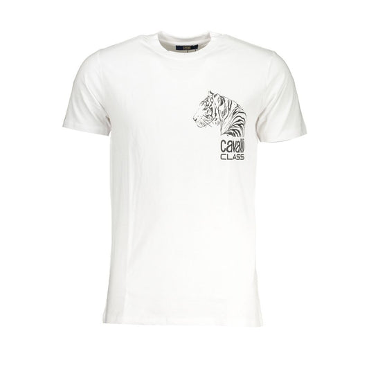 Cavalli Class White Cotton T-Shirt - PANTERA STORES