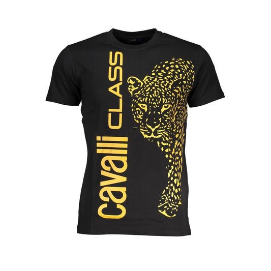 Cavalli Class Black Cotton T-Shirt - PANTERA STORES