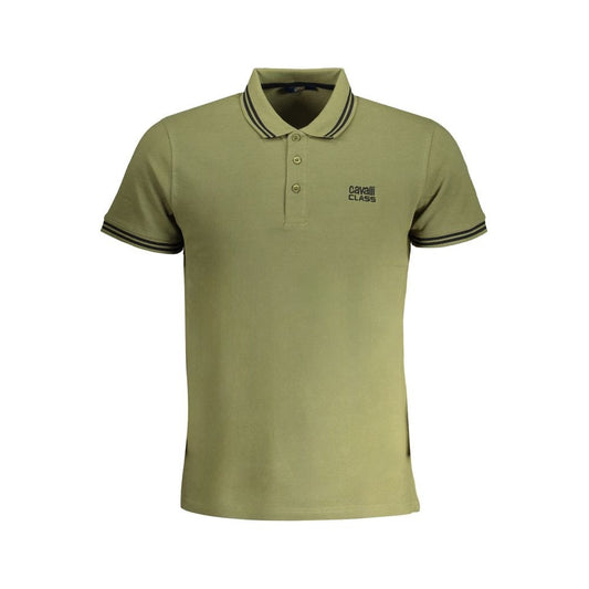 Cavalli Class Green Cotton Polo Shirt - PANTERA STORES