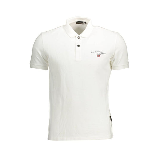 Napapijri Elegant White Embroidered Polo Shirt