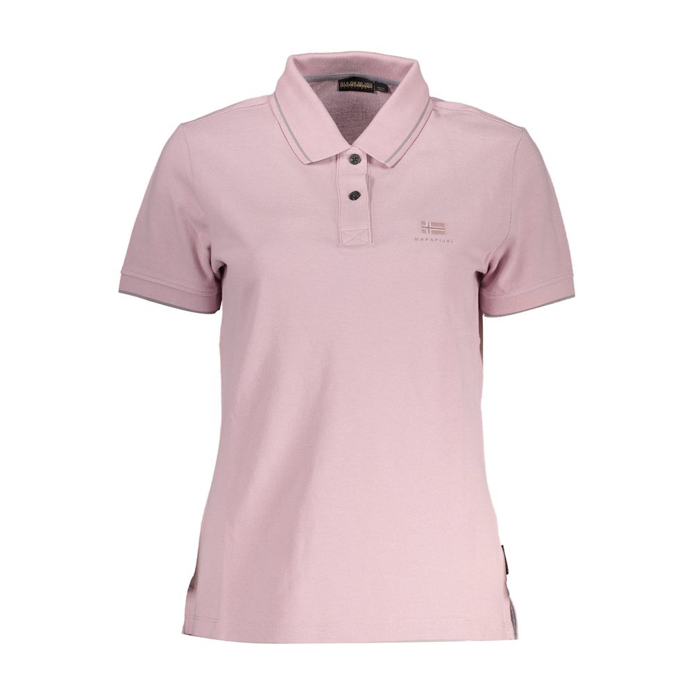 Napapijri Chic Pink Polo with Contrasting Details