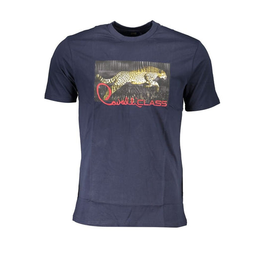 Cavalli Class Blue Cotton T-Shirt - PANTERA STORES