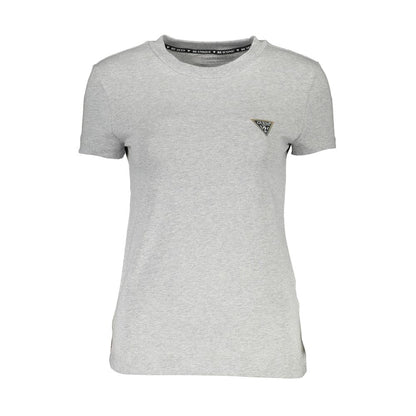 Guess Jeans Chic Gray Crew Neck Logo Tee