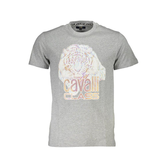 Cavalli Class Gray Cotton T-Shirt - PANTERA STORES