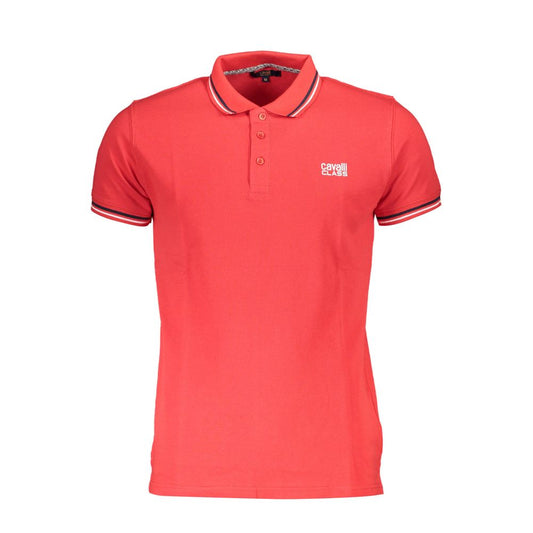 Cavalli Class Red Cotton Polo Shirt - PANTERA STORES