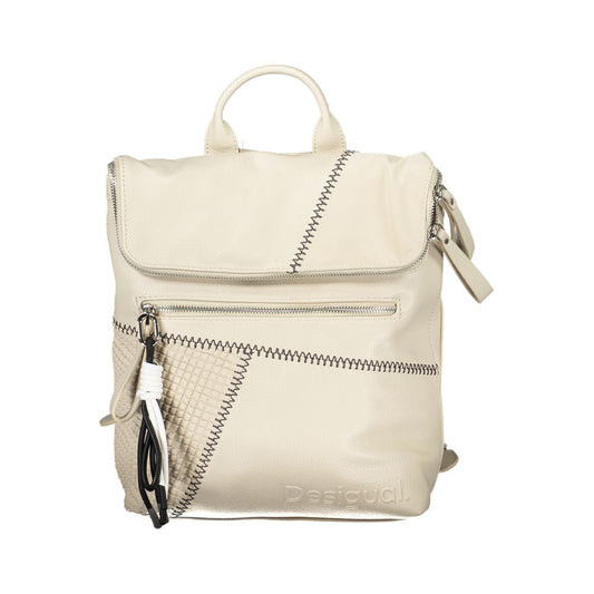 Desigual Beige Chic Backpack with Contrasting Details