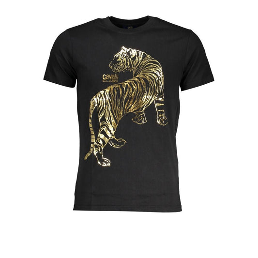 Cavalli Class Black Cotton T-Shirt - PANTERA STORES