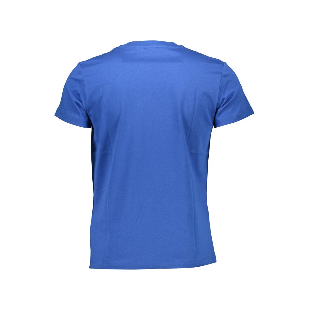 Diesel Blue Cotton Crew Neck Tee with Graphic Logo