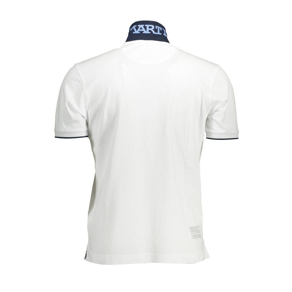 La Martina Elegant White Polo with Contrasting Embroidery