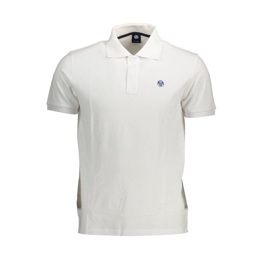 North Sails Elegant White Cotton Polo With Logo Detail