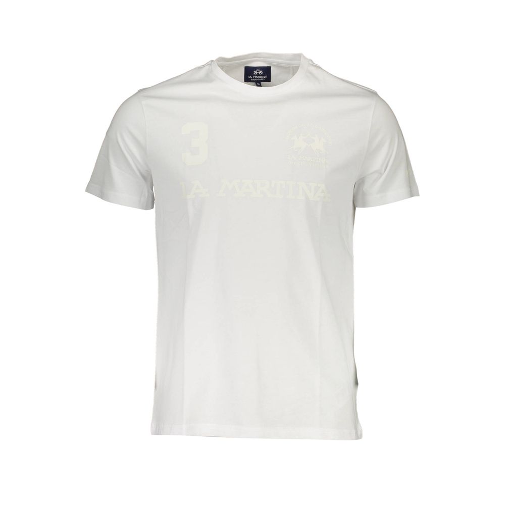 La Martina White Cotton Men T-Shirt