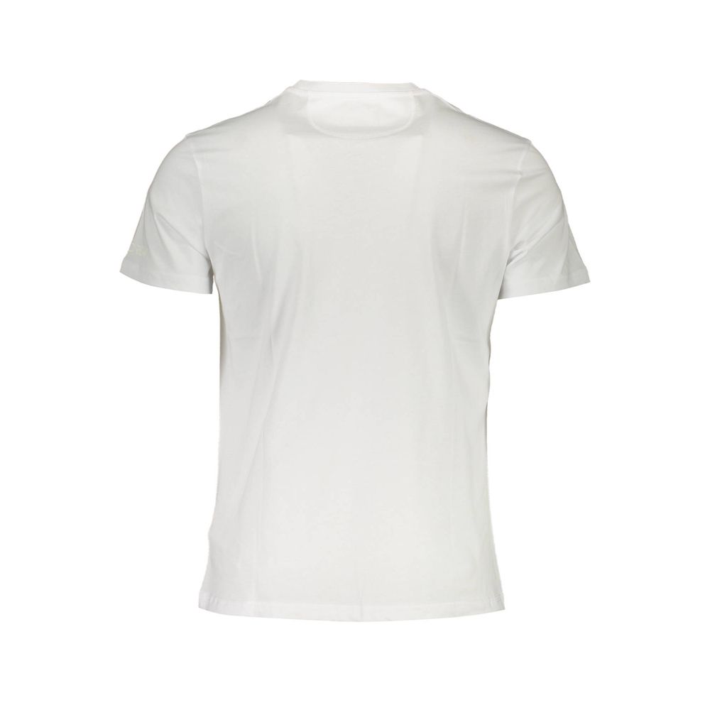 La Martina Elegant White Crew Neck Tee with Logo Print