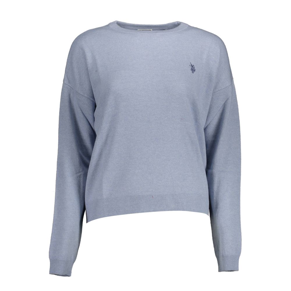 U.S. POLO ASSN. Elegant Light Blue Embroidered Sweater