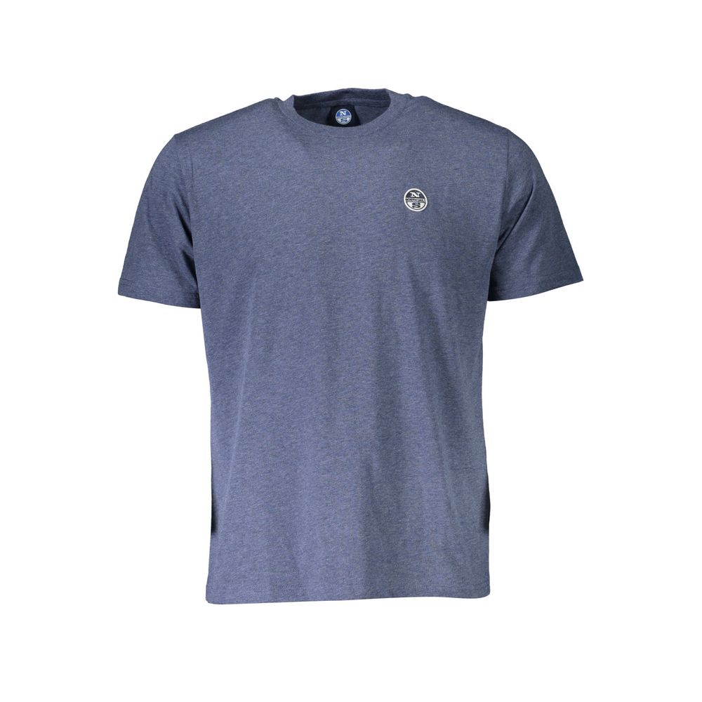 North Sails Classic Blue Cotton Tee with Logo Detail