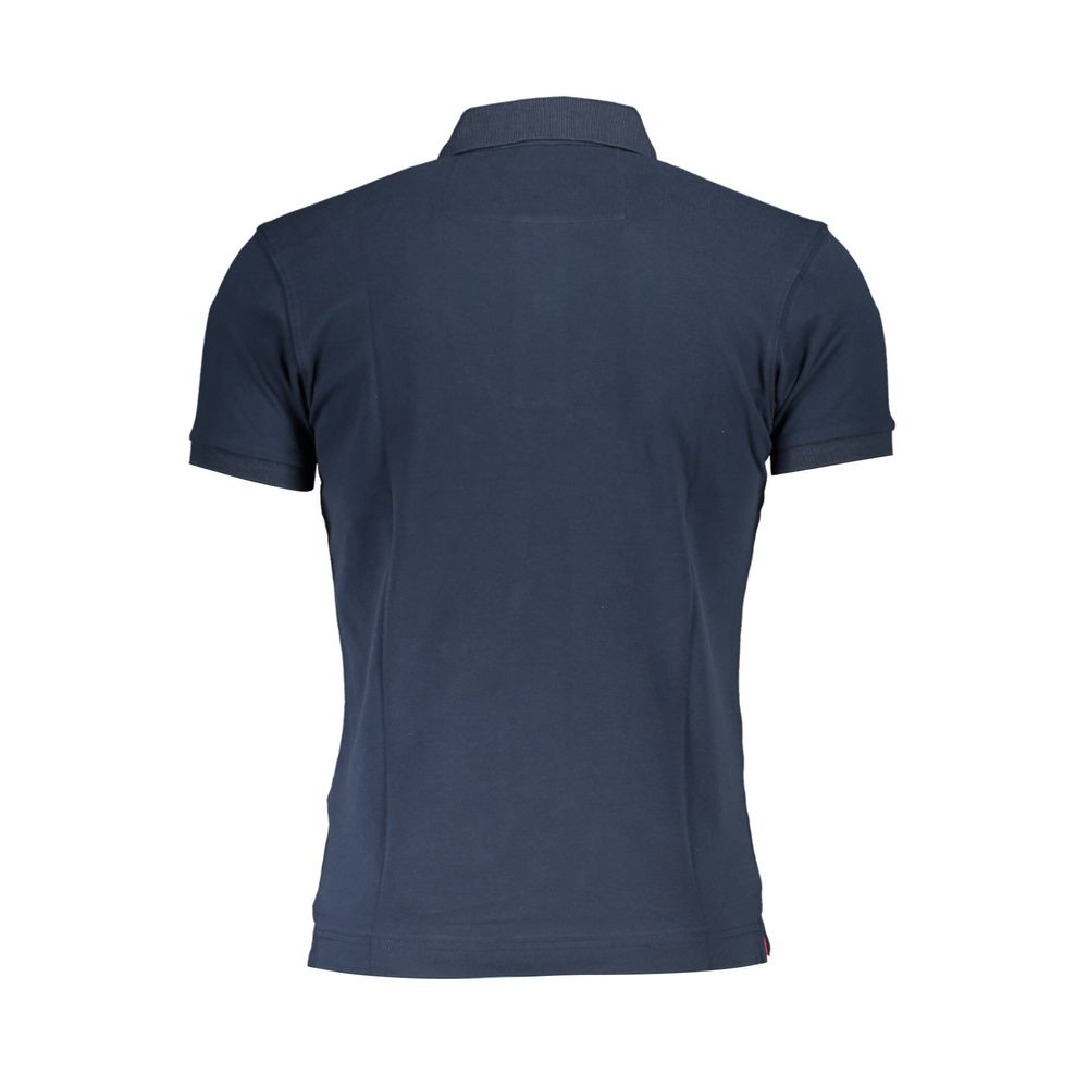 La Martina Elegant Slim-Fit Blue Polo with Contrasting Details