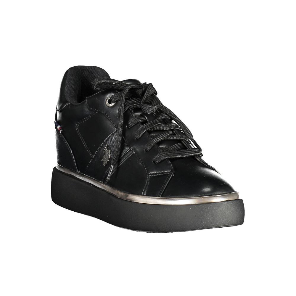 U.S. POLO ASSN. Chic Black Lace-Up Sneakers with Logo Detail