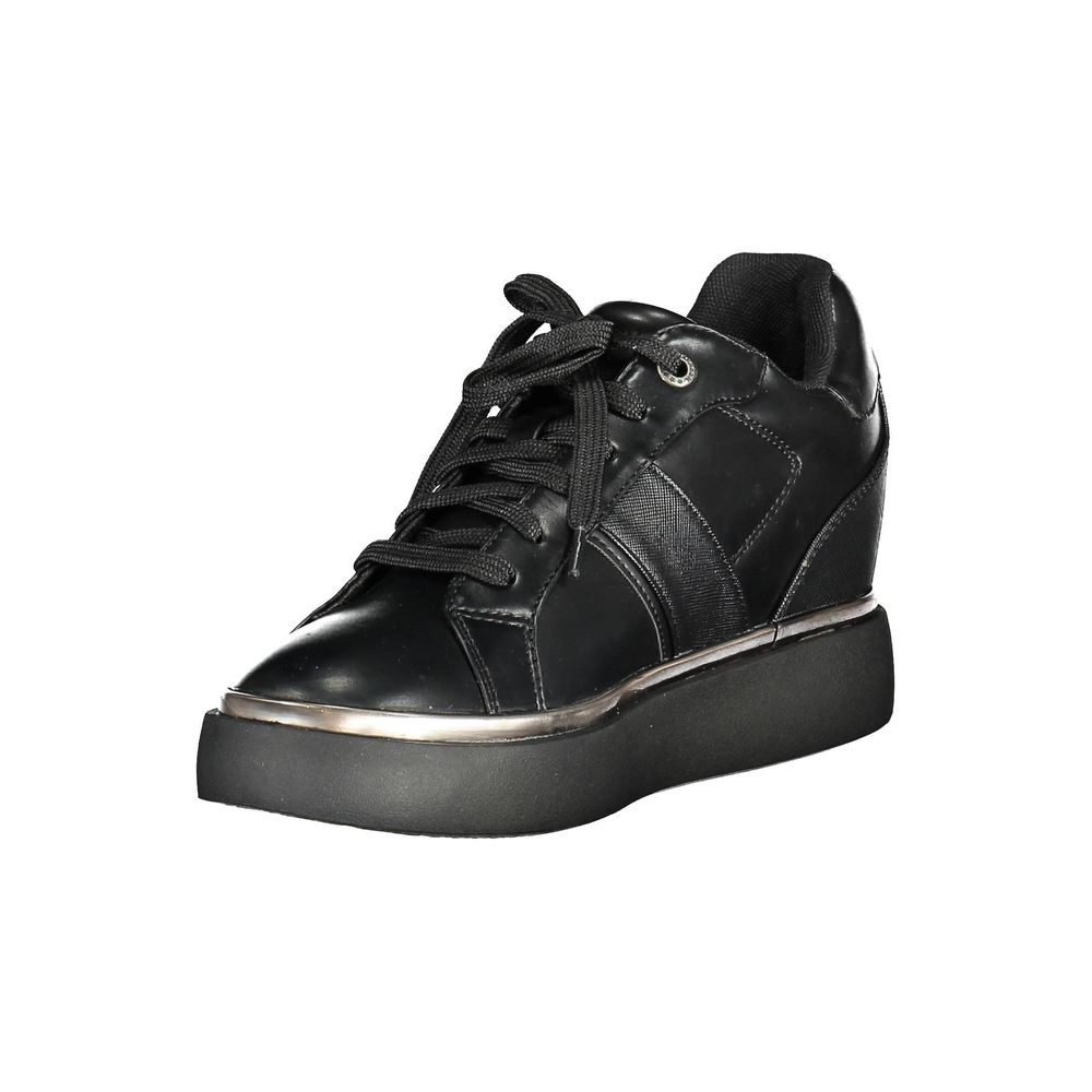 U.S. POLO ASSN. Chic Black Lace-Up Sneakers with Logo Detail