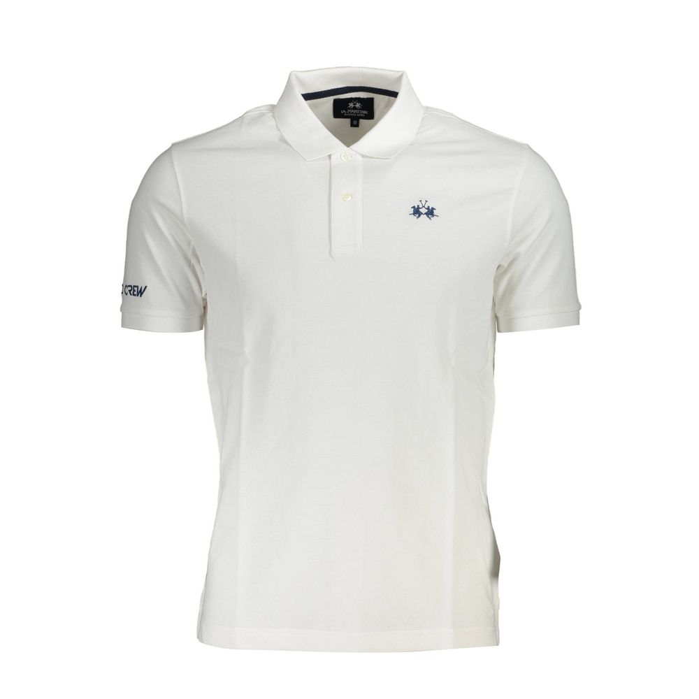 La Martina Elegant White Cotton Polo Shirt