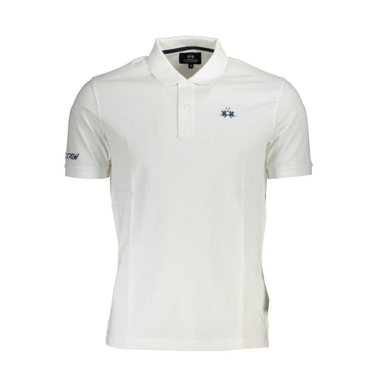 La Martina Elegant White Cotton Polo Shirt