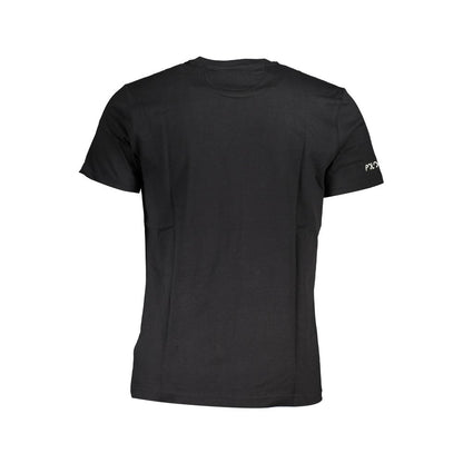 La Martina Elegant Black Cotton Tee with Iconic Print