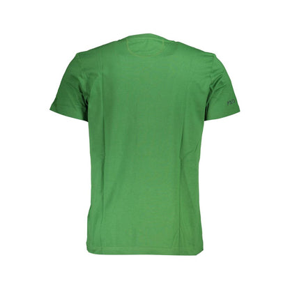 La Martina Elegant Green Cotton Tee with Iconic Print