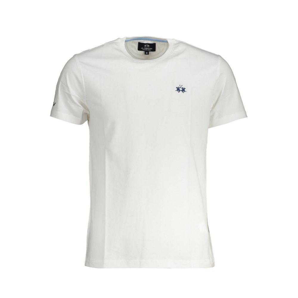 La Martina Elegant White Embroidered Tee