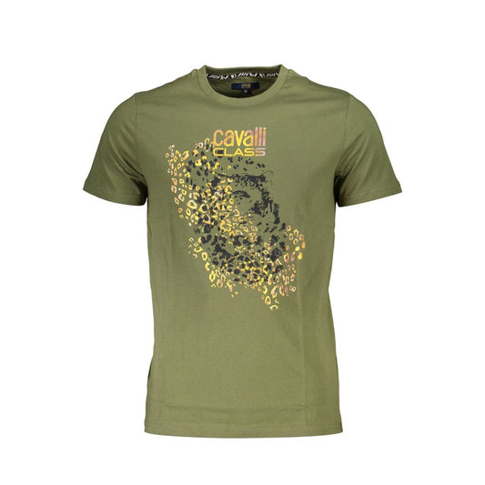 Cavalli Class Green Cotton T-Shirt - PANTERA STORES