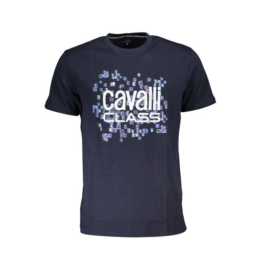 Cavalli Class Blue Cotton T-Shirt - PANTERA STORES