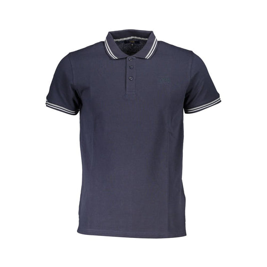 Cavalli Class Blue Cotton Polo Shirt - PANTERA STORES