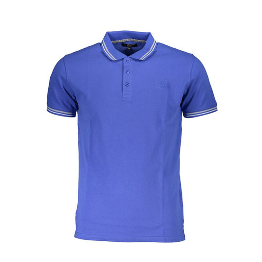 Cavalli Class Blue Cotton Polo Shirt - PANTERA STORES