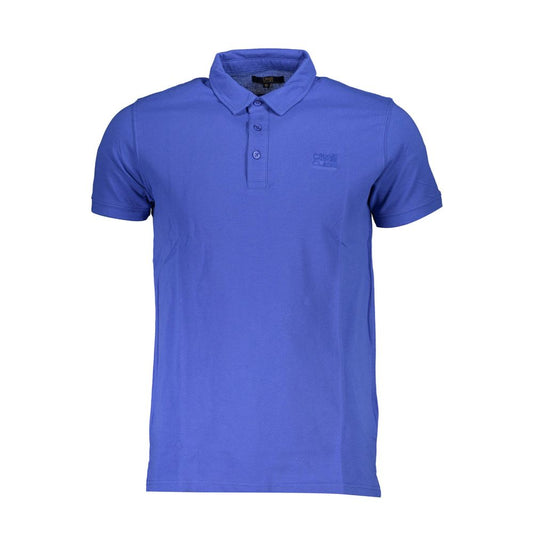 Cavalli Class Blue Cotton Polo Shirt - PANTERA STORES